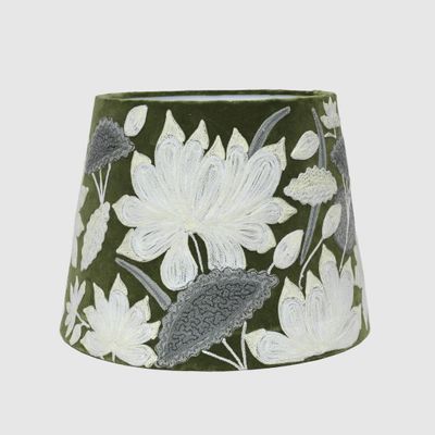 White Lotus Drum Shade 30x30m Green