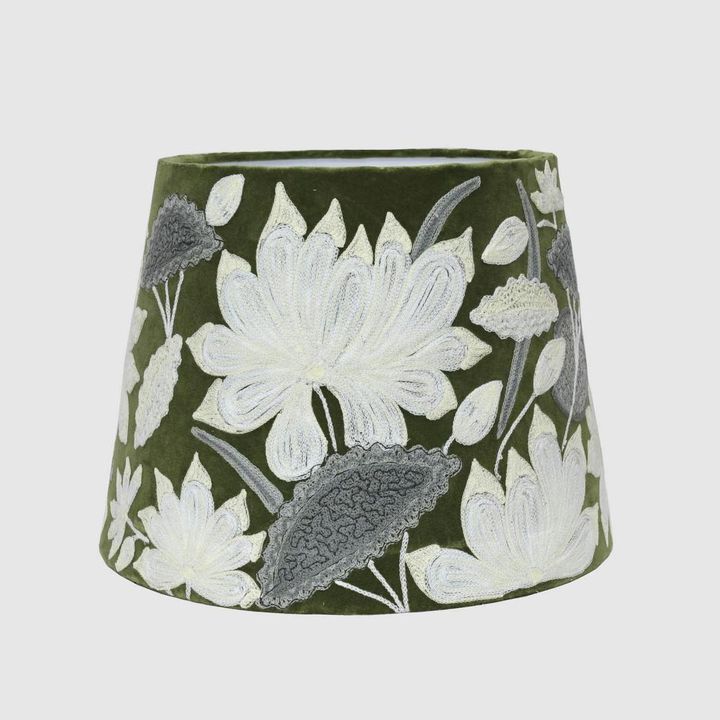White Lotus Drum Shade 30x30m Green