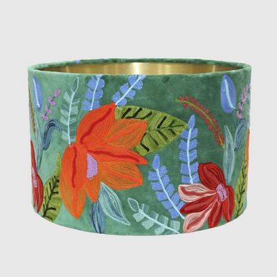 Tropical Drum Shade 40x25cm Forest Green