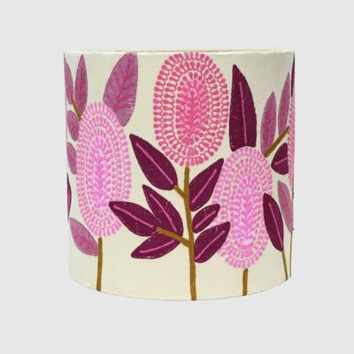 Pink Banksia Drum Shade 30x30cm Cream