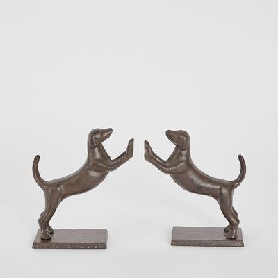 Theo Dog Cast Iron Bookends