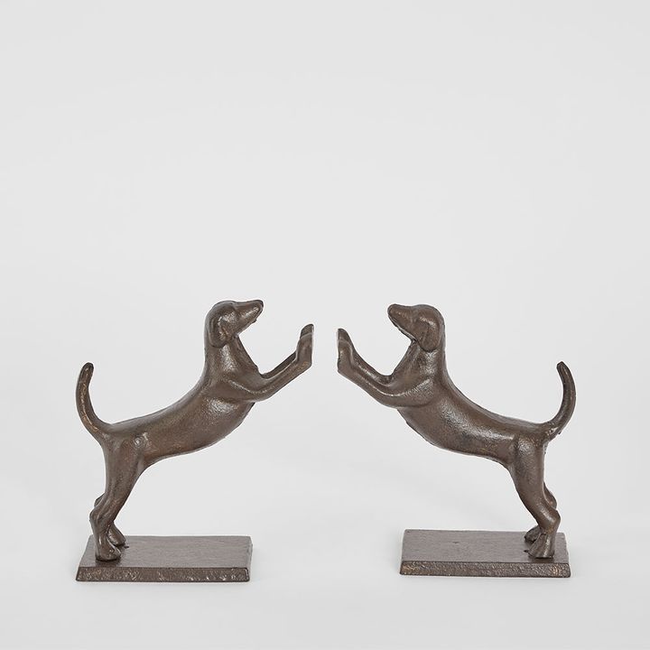 Theo Dog Cast Iron Bookends