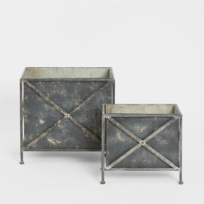 Set of 2 Planter Zinc
