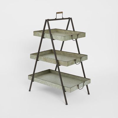 Three Tier Garden Tray Zinc