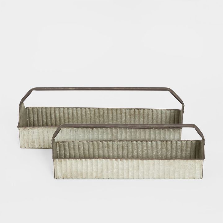 Terre Set of 2 Planter Zinc