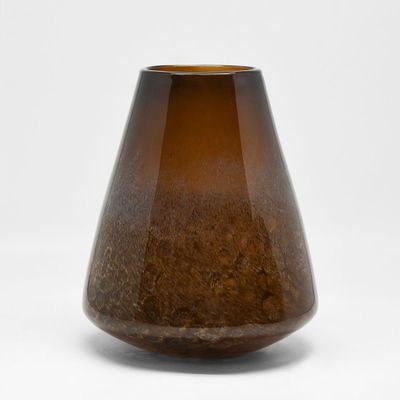 Lava Handblown Glass Vase Large Brown