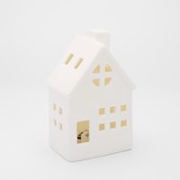 Light Up Porcelain House w. Chimney White Small