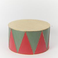Antique Metal Drum Red & Green