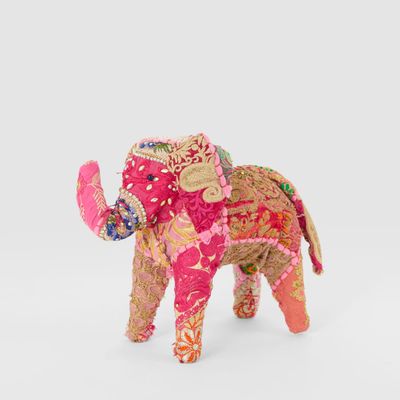 Khambadiya Handmade Elephant Fuchsia