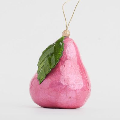 Handpainted Capiz Pear Decoration Pink