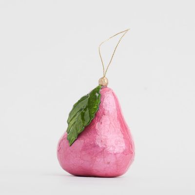 Handpainted Capiz Pear Decoration Pink