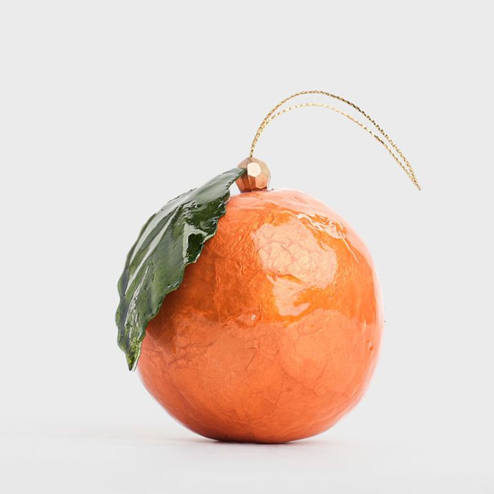 Handpainted Capiz Orange Decoration