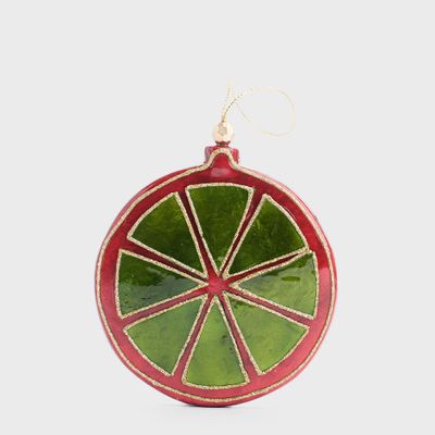 Handpainted Capiz Fruit Slice Green