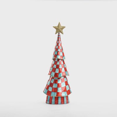 Checkers Capiz Tree Red & Green