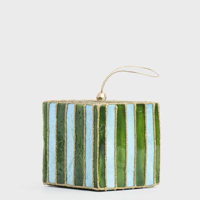 Stripe Capiz Tree Decoration Blue & Green