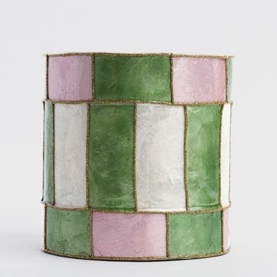 Checker Capiz Stripe Drum Pink & Green