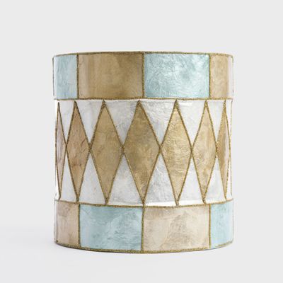 Checker Capiz Diamond Drum Gold & Blue