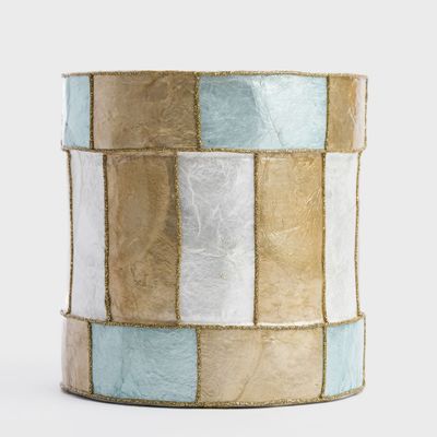 Checker Capiz Stripe Drum Gold & Blue