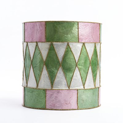 Checker Capiz Diamond Drum Pink & Green