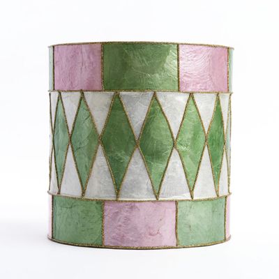Checker Capiz Diamond Drum Pink & Green