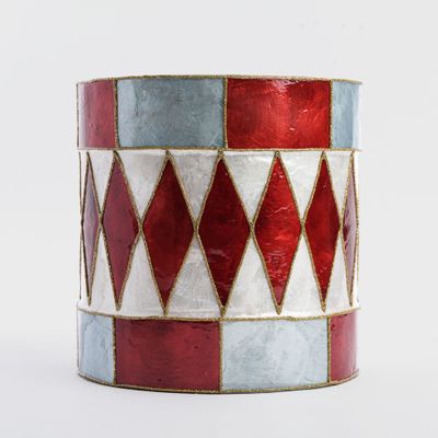 Checker Capiz Diamond Drum Red & Blue