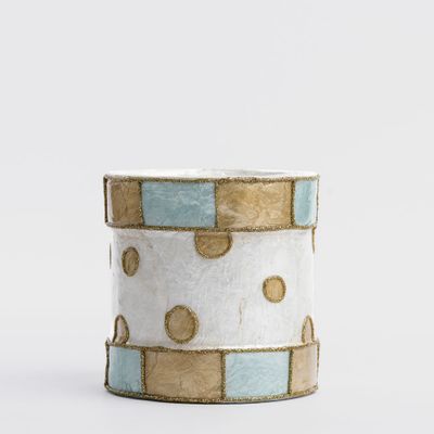 Checker Capiz Dot Drum Gold & Blue