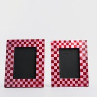 Checker Photo Frame Red & Pink Sml