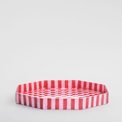 Checker Tray Red & Pink Large