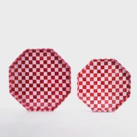 Checker Tray Red & Pink Large