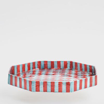 Checker Tray Red & Green Large