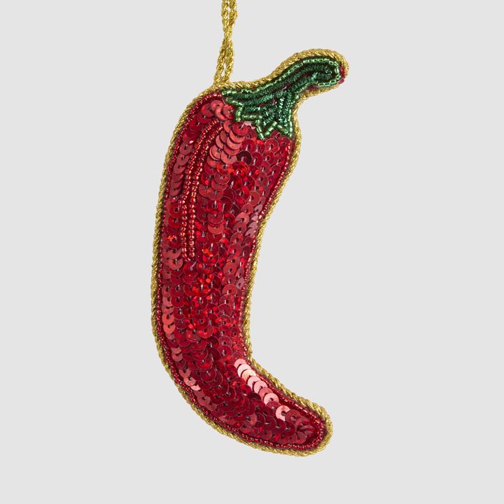 Red Sequin Chilli Decoration