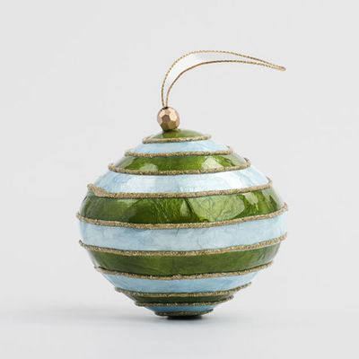 Ladder Handpainted Capiz Bauble Blue & Green
