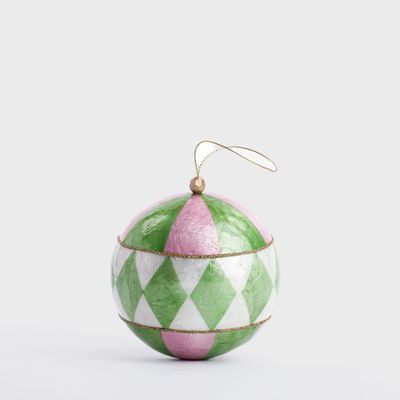 Harlequin Capiz Bauble Pink & Green