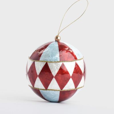 Harlequin Capiz Bauble Red & Blue