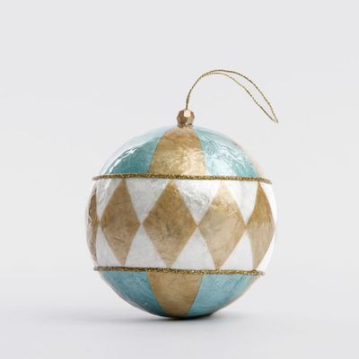 Harlequin Capiz Bauble Gold & Blue