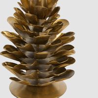 Antiqued Metal Pinecone Candle Stand Large