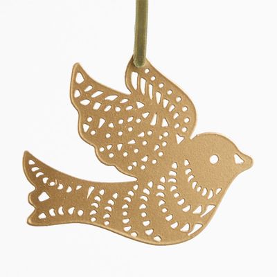 Hanging Lace Metal Bird Decoration