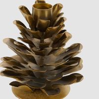 Antiqued Metal Pinecone Candle Stand Small