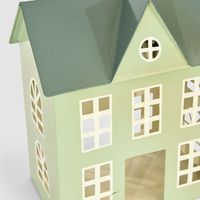 Hand Painted Metal Village Manor House