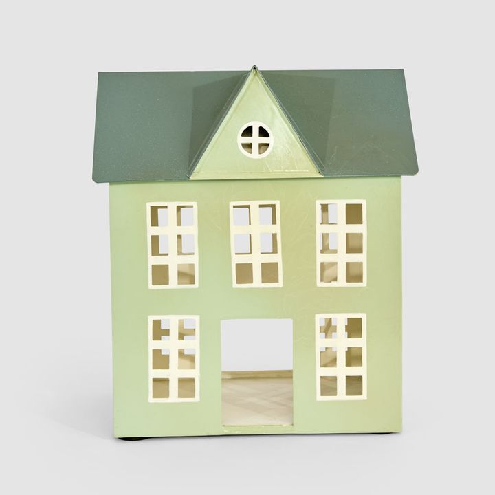 Hand Painted Metal Village Manor House