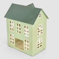 Hand Painted Metal Village Manor House