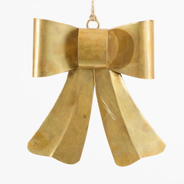 Gold Metal Hanging Bow Decoration