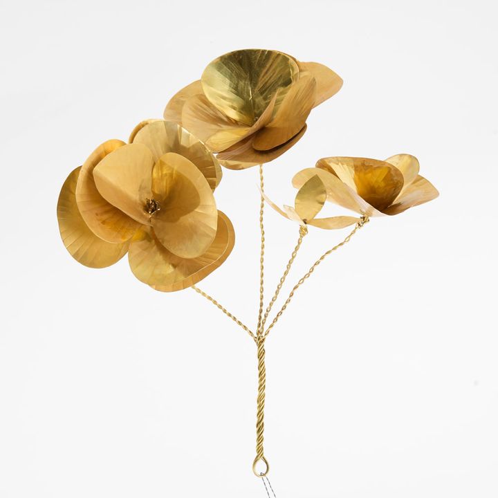 Gold Leaf Metal Flower Spray