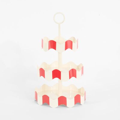 3 Tier Stand Red & White
