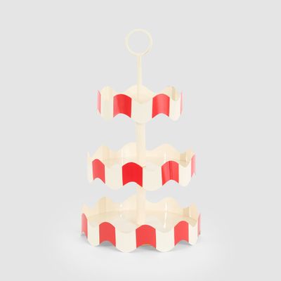 3 Tier Stand Red & White