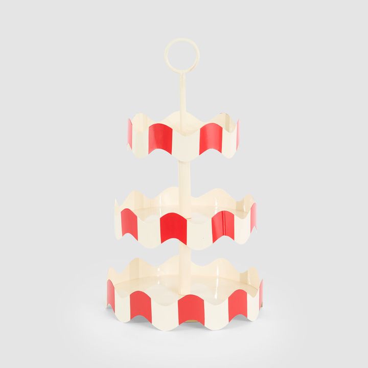 3 Tier Stand Red & White