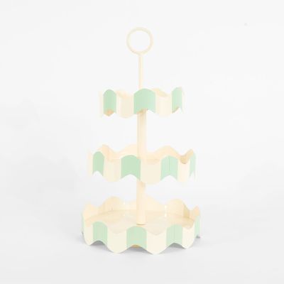 Ciao Bella 3 Tier Stand Green & White