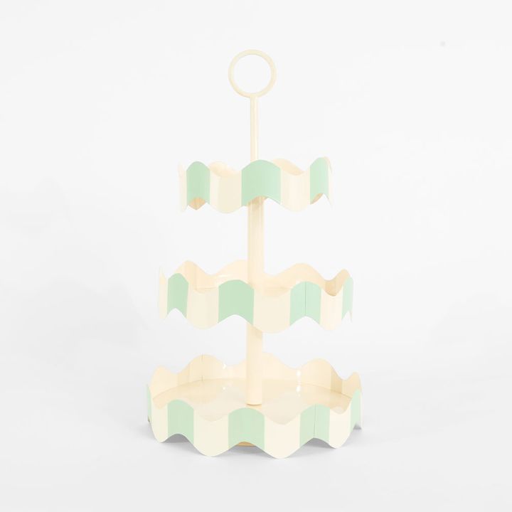 Ciao Bella 3 Tier Stand Green & White