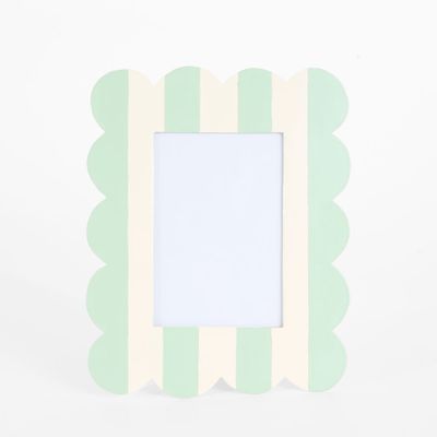 Ciao Bella Scalloped Photo Frame Green & White