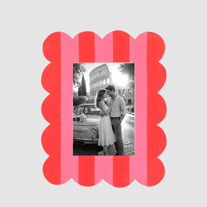 Ciao Bella Scalloped Photo Frame Red & Pink